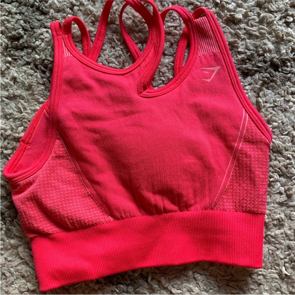 Gymshark Bright Pink Ultra Seamless Sports Bra - Picture 3 of 11